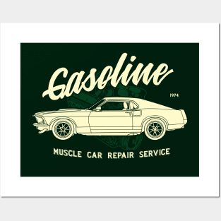 Gasoline, Muscle Car Repair service vintage art Posters and Art